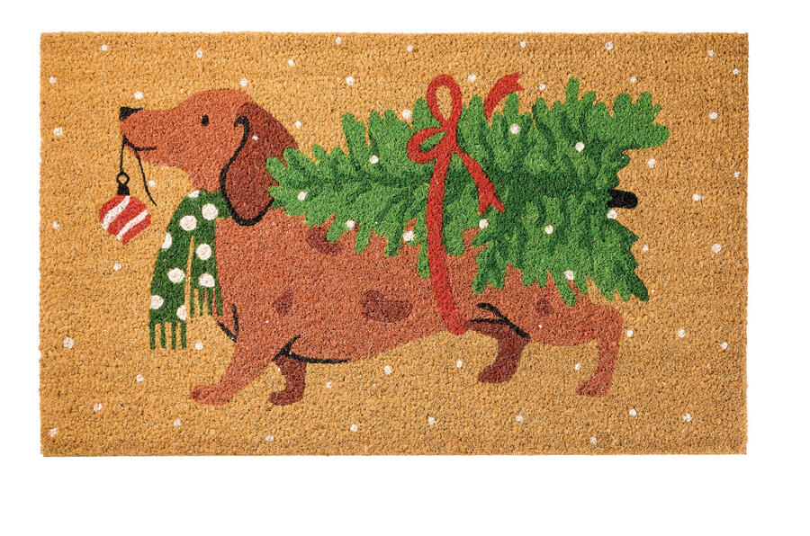 L'Oca Nera Zerbino Natalizio "Benvenuto Natale!" — fibra di cocco 75x45cm, 5 fantasie