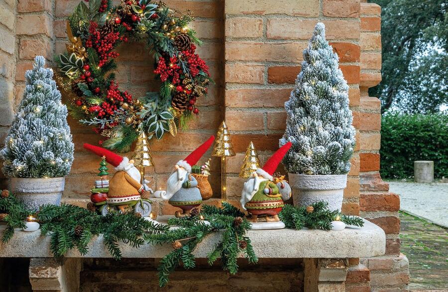 L'Oca Nera Babbo Natale "Polar Express" — statuina decorativa in resina, 3 colori