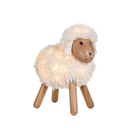 L'Oca Nera Fiocchi di Neve — pecorella luminosa a LED in legno e poliestere, 2 misure
