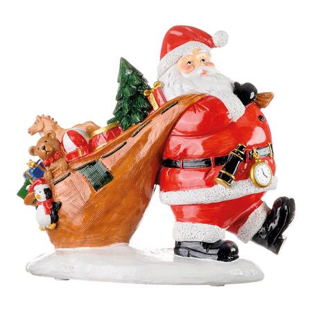 L'Oca Nera Hi Santa! — Babbo Natale con Sacco Doni, Statuina Decorativa in Resina, 3 Modelli