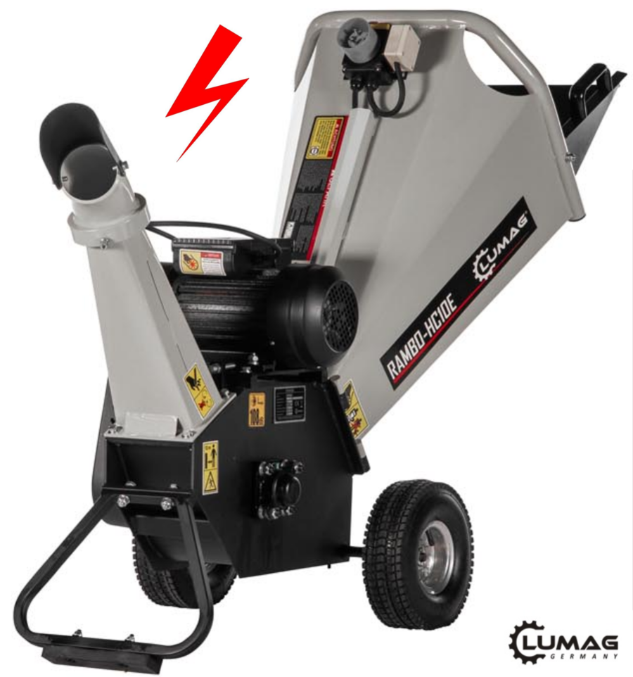 Cippatore elettrico LUMAG RAMBO-HC10E – 230 V, rami fino a 5 cm