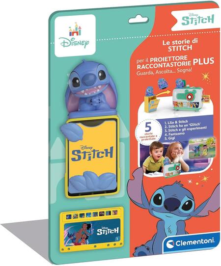 Clementoni Disney Baby Ricarica Stitch Proiettore Raccontastorie Plus, Storyteller Bambini 2+ Anni, 5 Storie Raccontate e Proiettate, Gioco Elettronico Parlante Portatile, Lingua Italiana, 17584