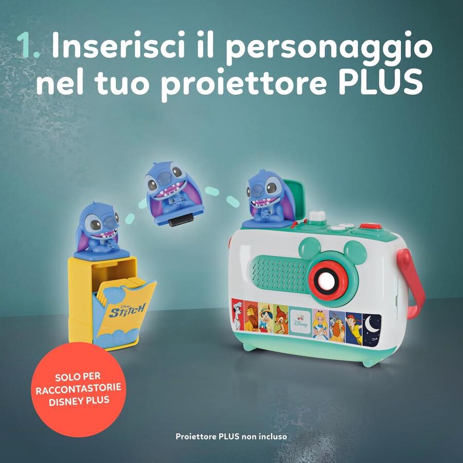 Clementoni Disney Baby Ricarica Stitch Proiettore Raccontastorie Plus, Storyteller Bambini 2+ Anni, 5 Storie Raccontate e Proiettate, Gioco Elettronico Parlante Portatile, Lingua Italiana, 17584