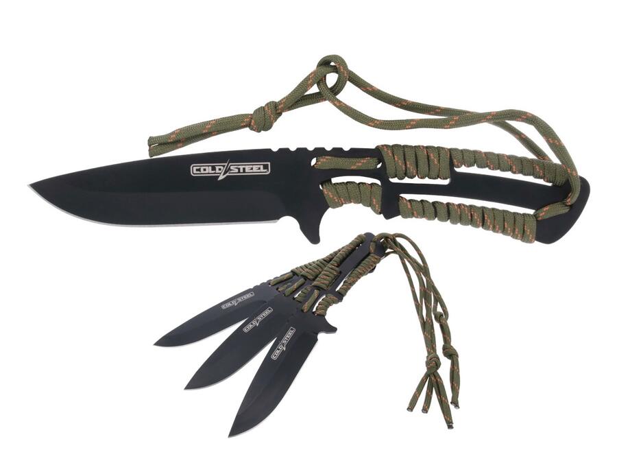 COLD STEEL Throwing Knives 9" w/ Paracord & Sheath 3pz 