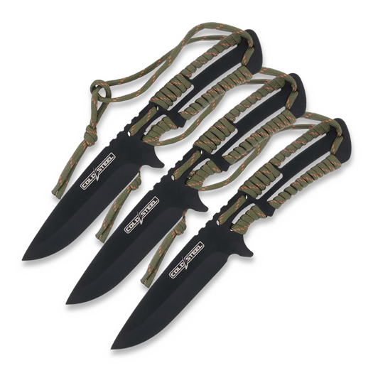 COLD STEEL Throwing Knives 9" w/ Paracord & Sheath 3pz 