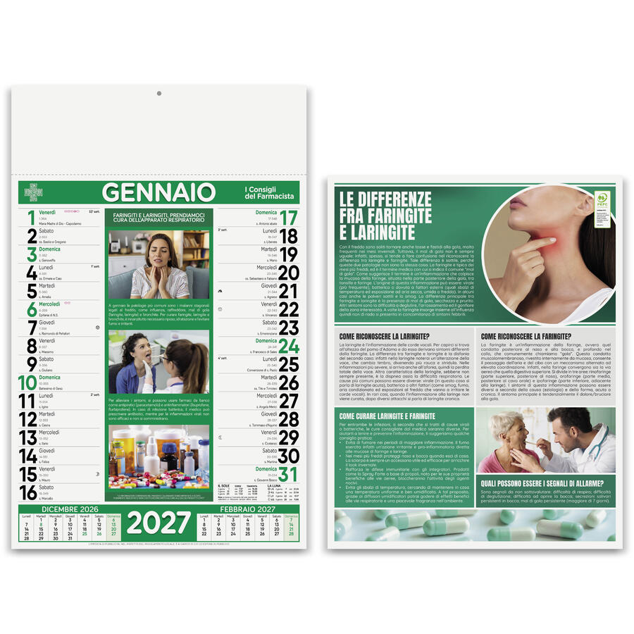 Calendario Illustrato FARMACIA Personalizzato PA154 da 100 pz