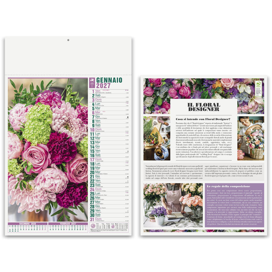 Calendario Illustrato FIORI Personalizzato PA103 da 100 pz
