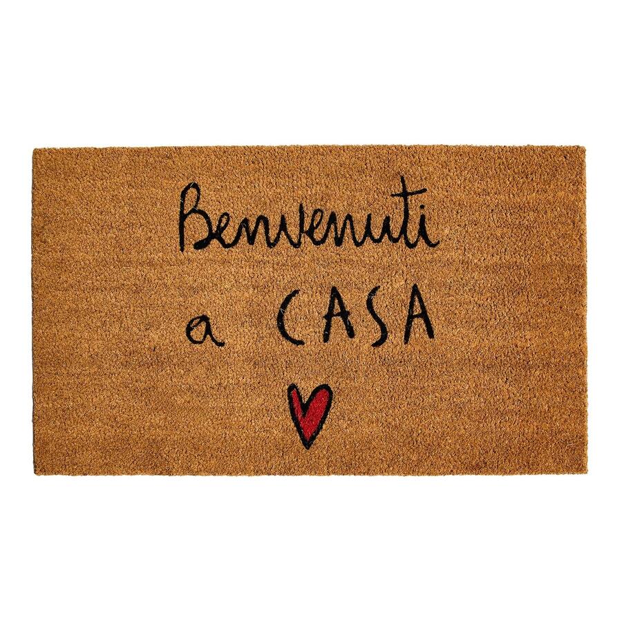 Simple Day Zerbino "Benvenuti a Casa" — Fibra di Cocco Naturale e Gomma, 45x75 cm