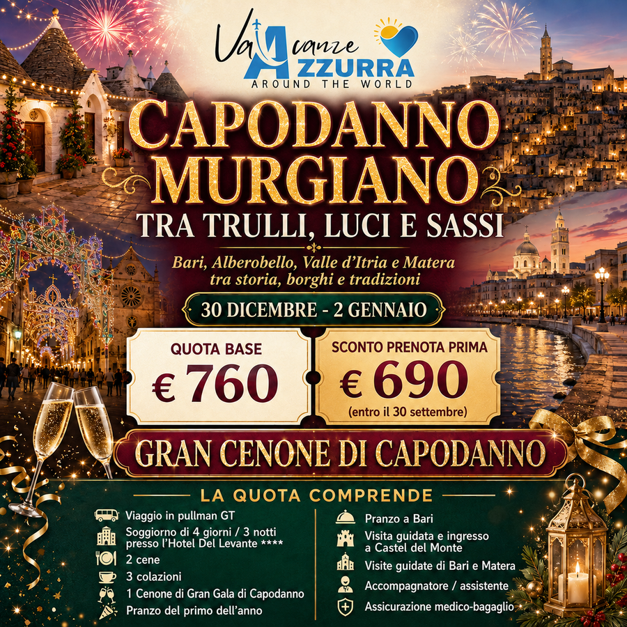 CAPODANNO MURGIANO: TRA TRULLI, LUCI E SASSI