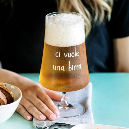 Simple Day Set 2 Calici Birra "Ci Vuole Una Birra" — Vetro, 55 cl