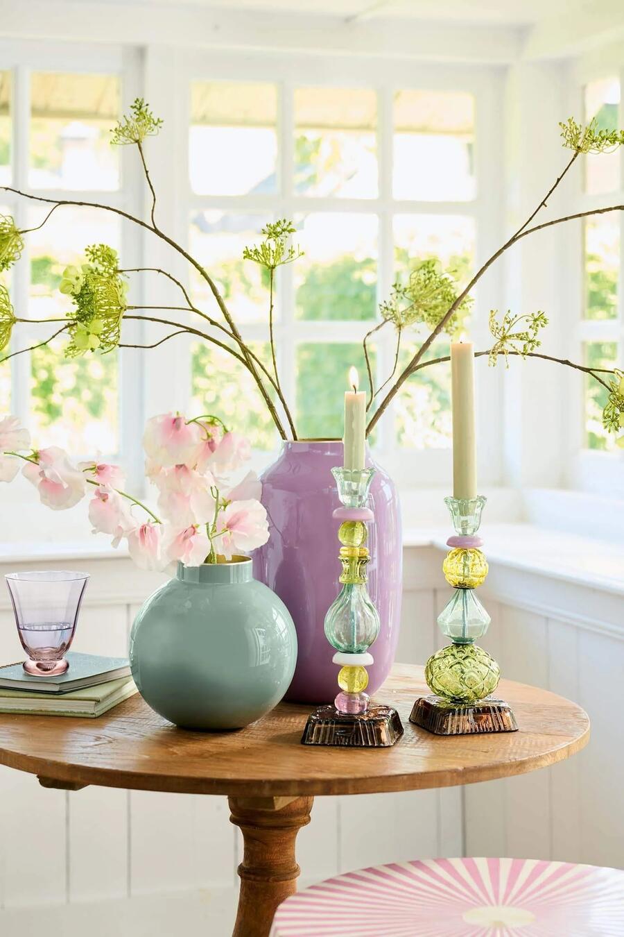 Pip Studio Candelabro in Vetro Verde a Elementi Sovrapposti — disponibile in 23,5 cm e 28 cm