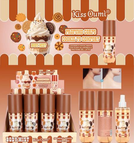 Kiss Oumi Body Mist Cookie To Comport Da 250 ml [Conf. da 12 pezzi]