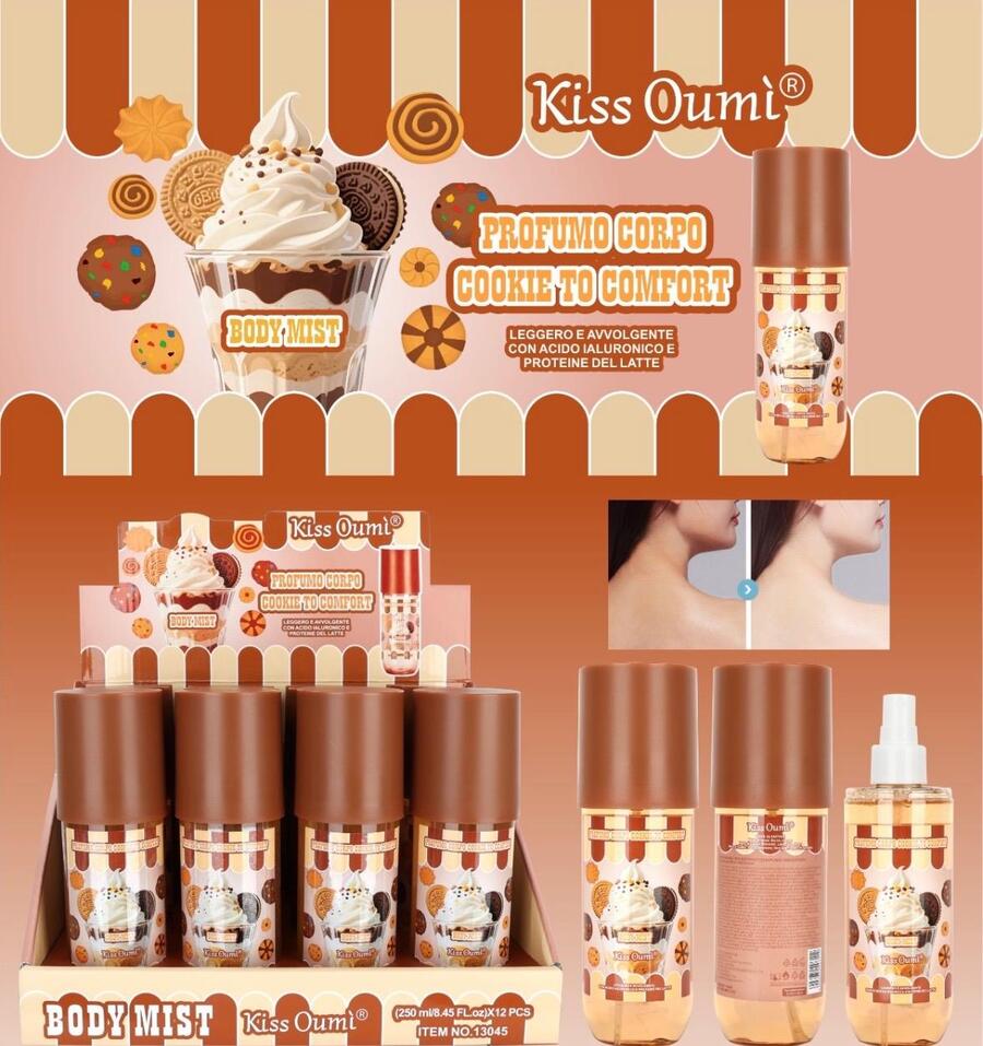 Kiss Oumi Body Mist Cookie To Comport Da 250 ml [Conf. da 12 pezzi]