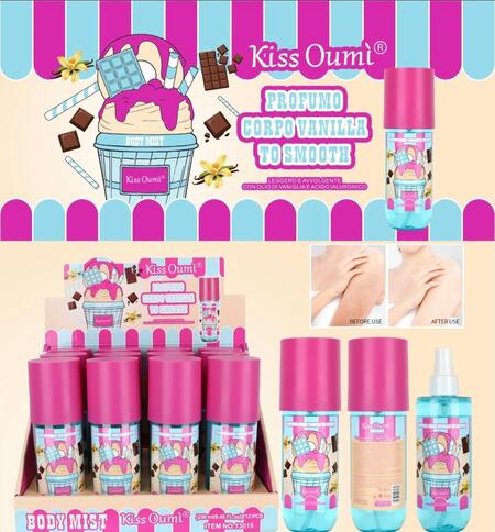 Kiss Oumi Body Mist Vanilla To Smooth Da 250 ml [Conf. da 12 pezzi]