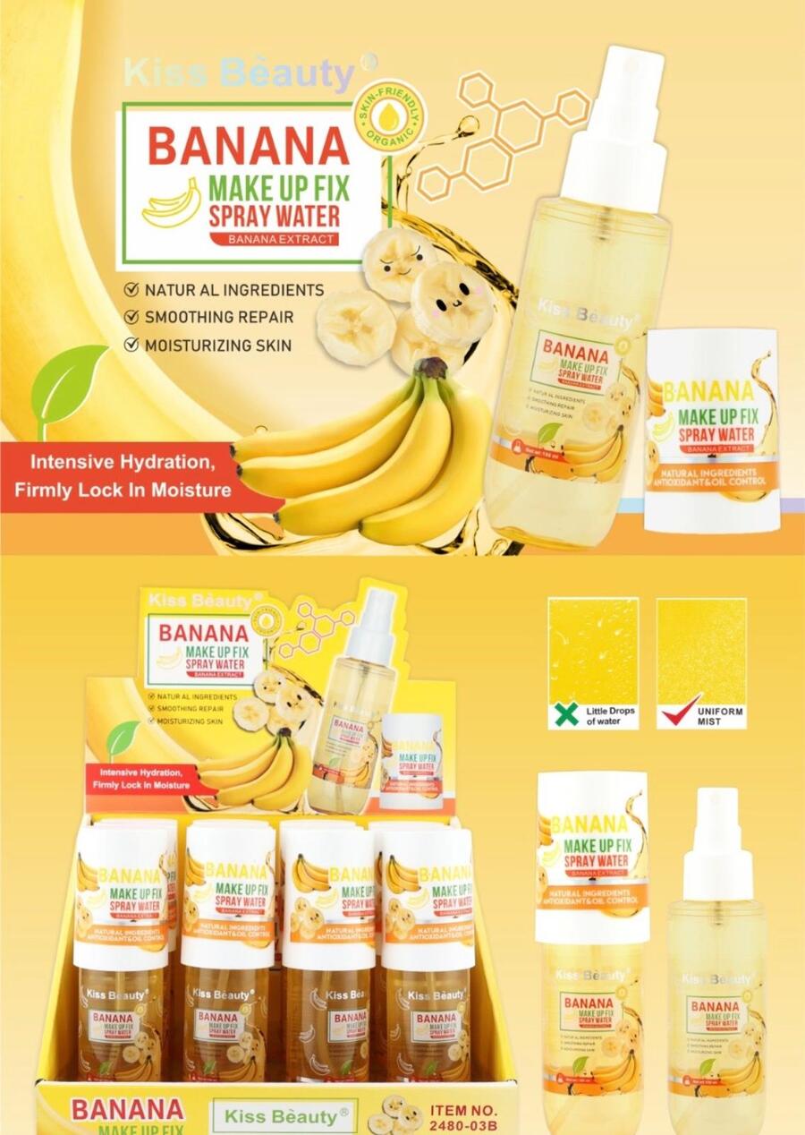 Kiss Beauty Banana Make Up Fix Spray Water [Conf. da 12 pezzi]