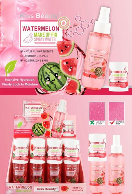 Kiss Beauty Watermelon Make Up Fix Spray Water [Conf. da 12 pezzi]