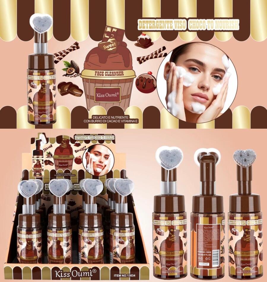 Kiss Oumi Detergente Viso Da 150 ml Choco To Nourish [Conf. da 12 pezzi]