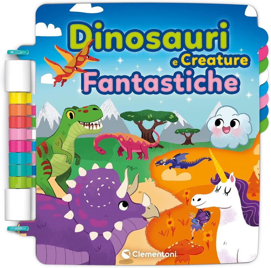 Clementoni - Sapientino Girapagina, Dinosauri e Creature Fantastiche, Libro Interattivo Bambini Compatibile con Girapagina, Libri Bambini 4 Anni, 16644