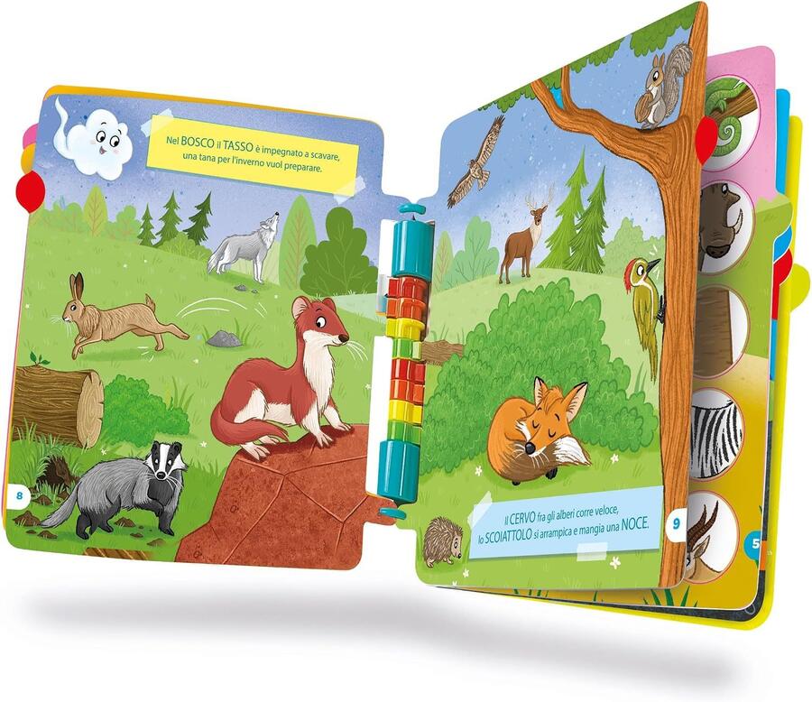 Clementoni - 16643 - Sapientino - Girapagina, Animali E Ambienti - Libro Educativo Ed Interattivo per Stimolare L'Interesse alla Lettura, per Bambini 3-5 Anni (Gioco in Italiano)