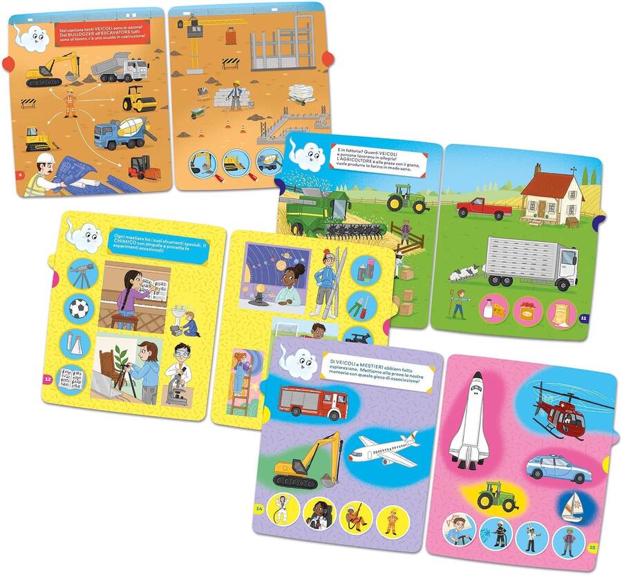 Clementoni - 16646 - Sapientino - Girapagina, Veicoli E Mestieri - Libro Educativo Ed Interattivo per Stimolare L'Interesse alla Lettura, per Bambini dai 2 Anni (Gioco in Italiano)
