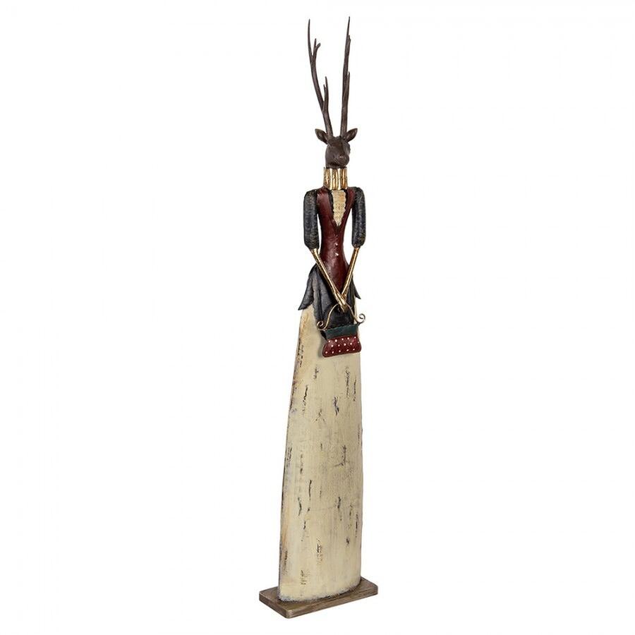 Clayre & Eef Statuina Decorativa Cervo in Metallo, Marrone, 86 cm