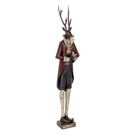 Clayre & Eef Statuina Decorativa Cervo in Metallo, Marrone, 83 cm