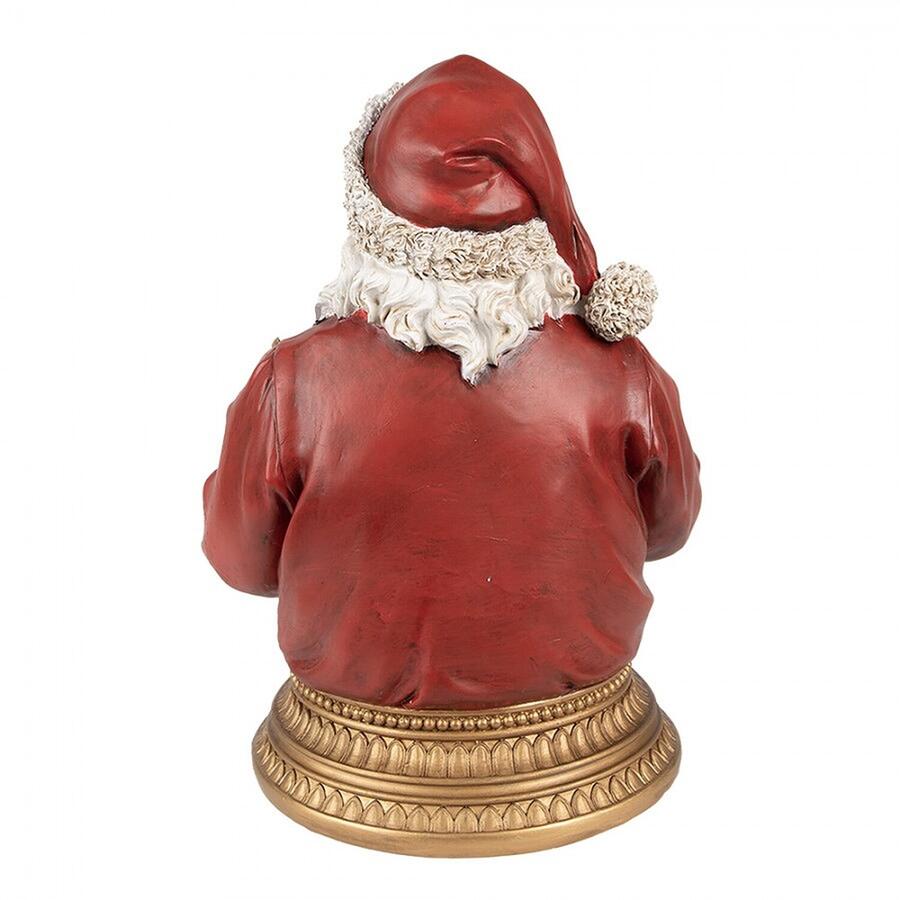 Clayre & Eef Statuetta Decorativa Babbo Natale a Busto, Rosso, 29 cm