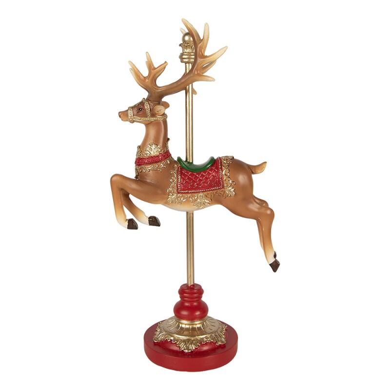 Clayre & Eef Statuetta Decorativa Cervo da Giostra, Marrone, 35 cm