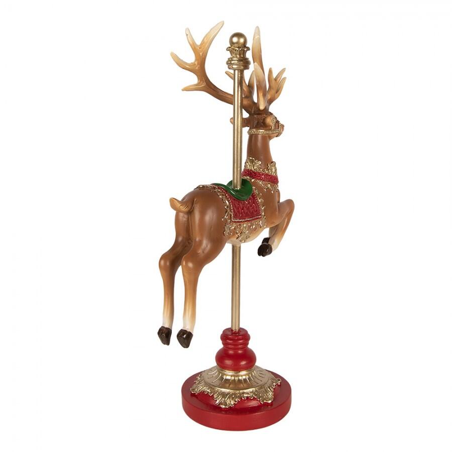 Clayre & Eef Statuetta Decorativa Cervo da Giostra, Marrone, 35 cm