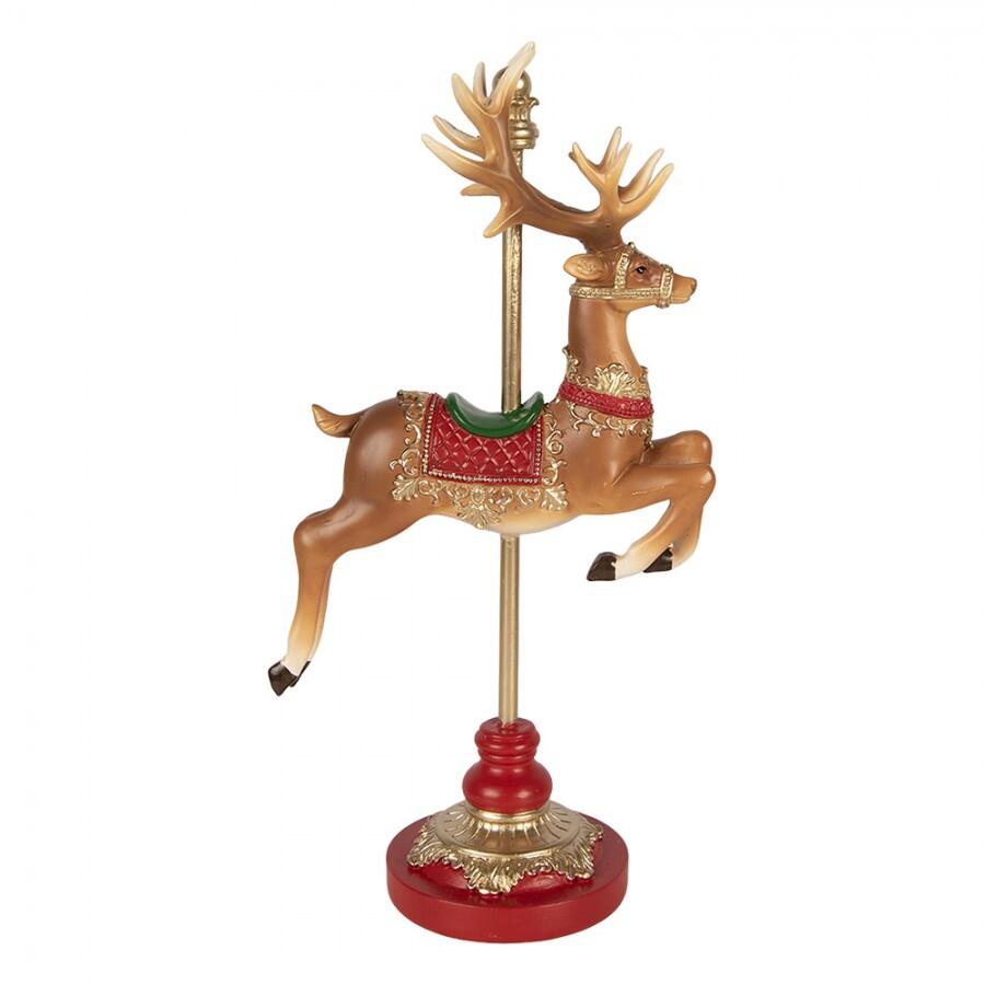 Clayre & Eef Statuetta Decorativa Cervo da Giostra, Marrone, 35 cm