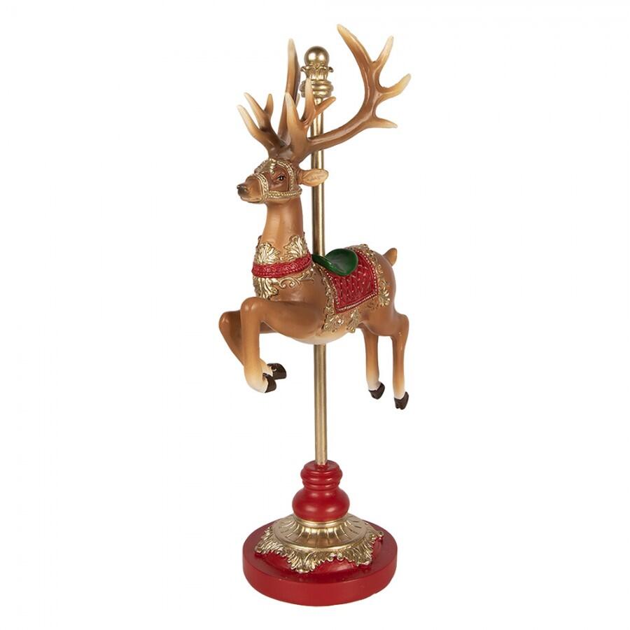 Clayre & Eef Statuetta Decorativa Cervo da Giostra, Marrone, 35 cm