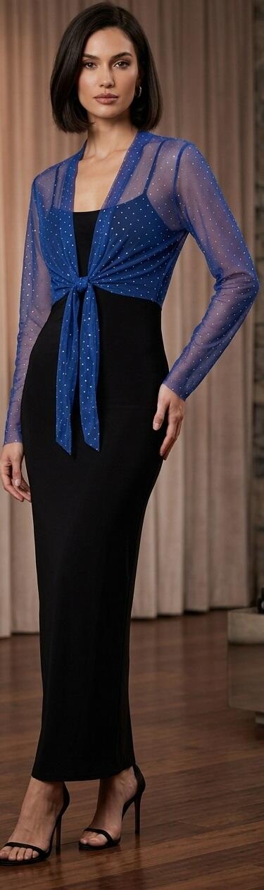 coprispalle bolero in tulle elastico con punti luce argento 11-0015