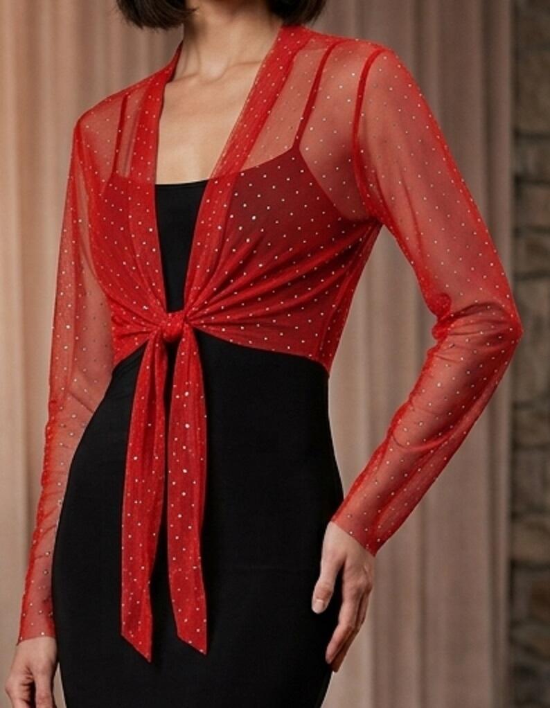 coprispalle bolero in tulle elastico con punti luce argento 11-0015