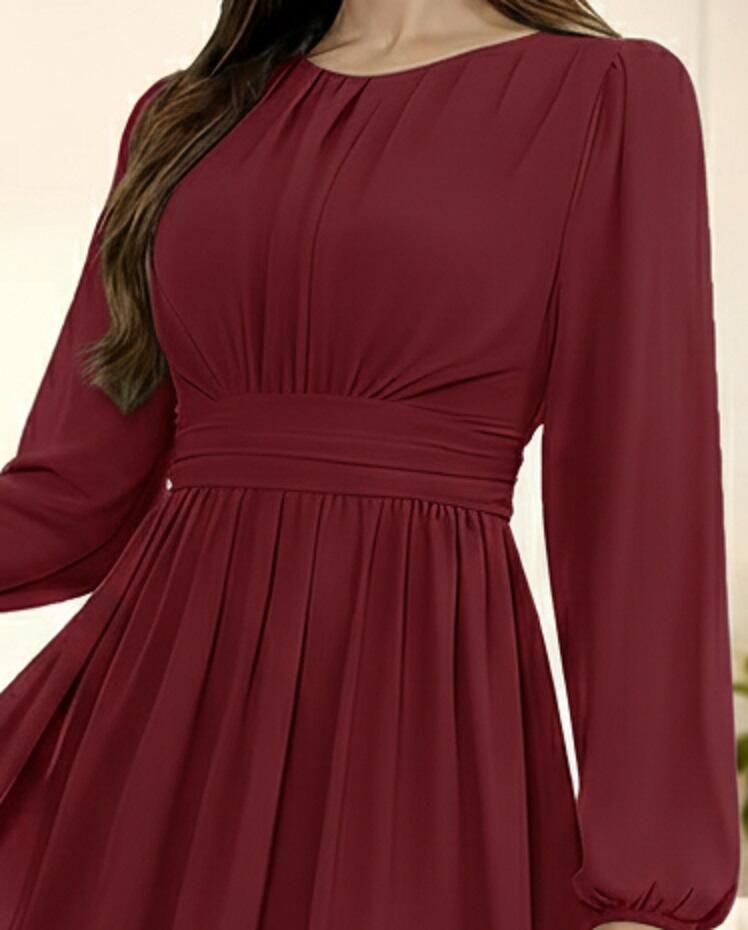 Simply tulle dress with sleeves 4-0162