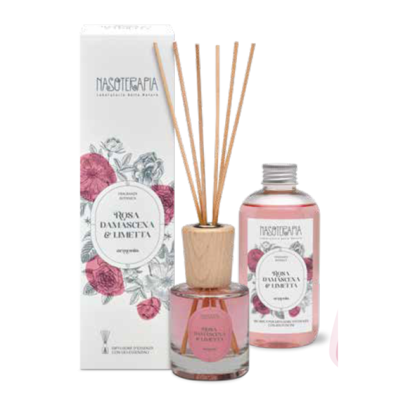 Nasoterapia - Rosa Damascena e Limetta Diffusore a bastoncini 100ml
