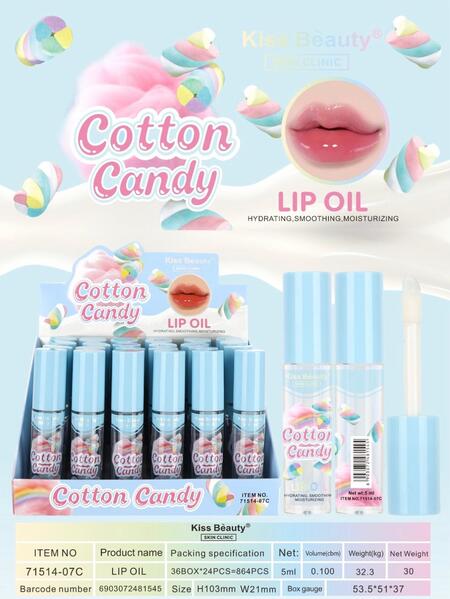Kiss Beauty Lip Oil Cotton Candy [Conf. da 24 pezzi]