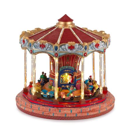 Henriette Giostra Macchinine con Luci, Musica e Movimento, Collezione Villaggi, 28 cm