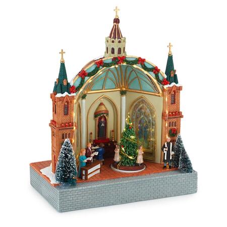 Henriette Villaggio Chiesa con Luci, Musica e Movimento — Collezione Villaggi, 37,5 cm