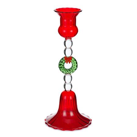 Henriette Candeliere Rosso con Ghirlanda, Collezione Treasure, 22 cm