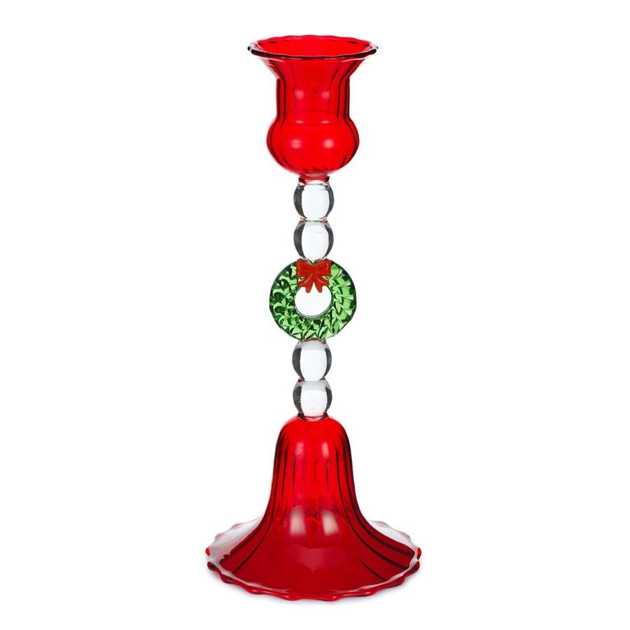 Henriette Candeliere Rosso con Ghirlanda, Collezione Treasure, 22 cm