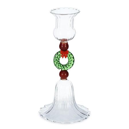 Henriette Candeliere Trasparente con Ghirlanda, Collezione Treasure, 18 cm