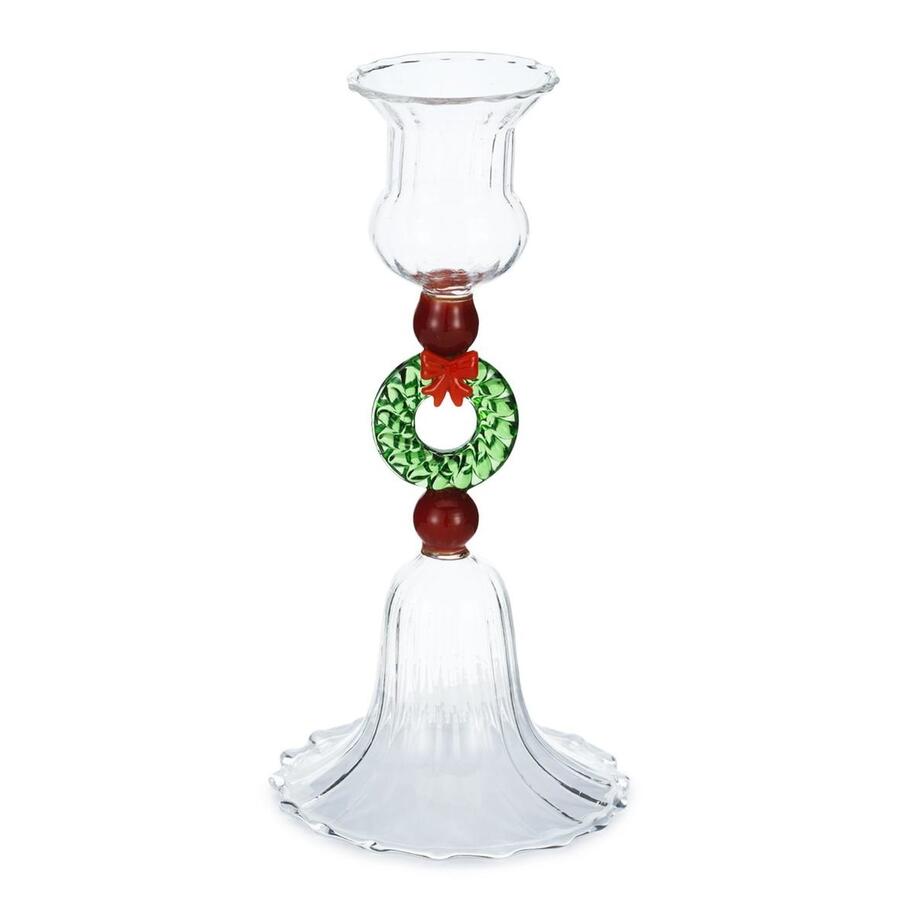 Henriette Candeliere Trasparente con Ghirlanda, Collezione Treasure, 18 cm