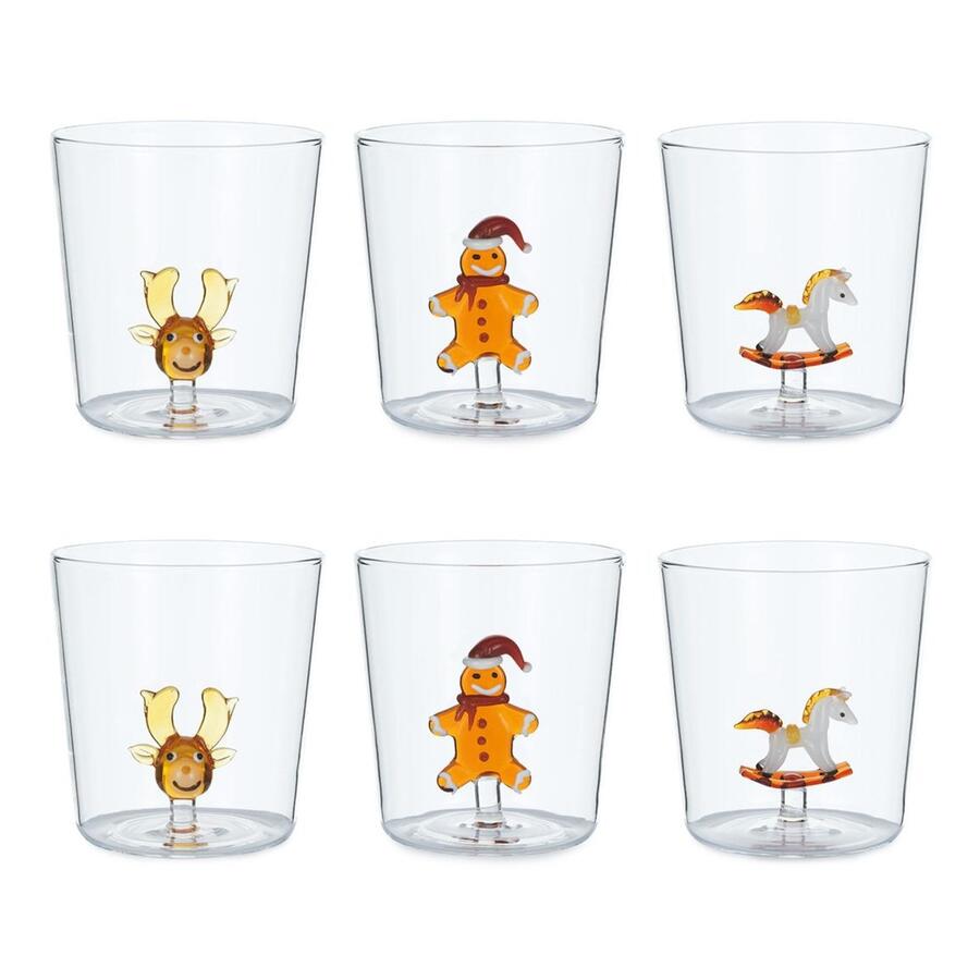 Henriette Set 6 Bicchieri Ginger & Friends, Collezione Treasure, 300 ml