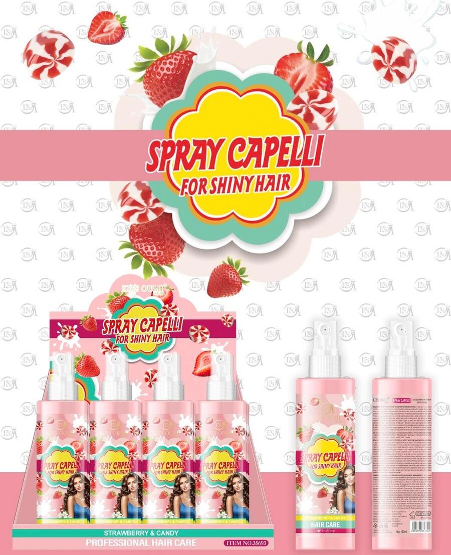 Kiss Oumi Spray per capelli da 120 ml Strawberry & Candy [Conf.da 12 pezzi]