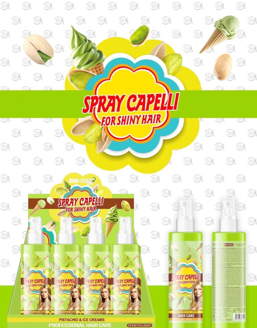 Kiss Oumi Spray per capelli da 120 ml Pistachio & Ice Creams [Conf.da 12 pezzi]