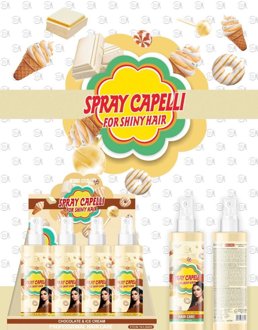 Kiss Oumi Spray per capelli da 120 ml Chocolate & Ice Cream  [Conf.da 12 pezzi]