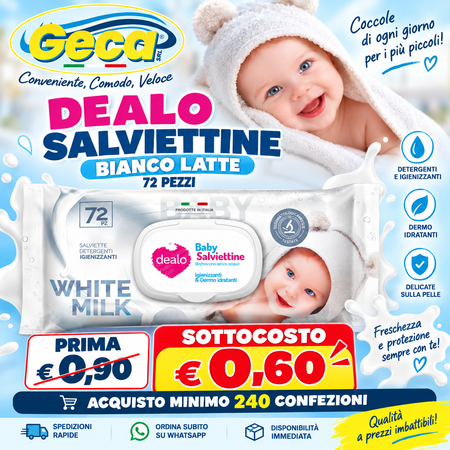 DEALO SALVIETTINE BIANCO LATTE (Confezione da 240 pezzi) 