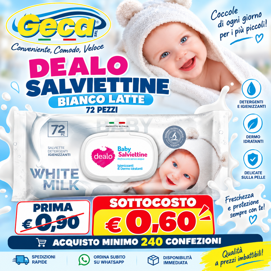 DEALO SALVIETTINE BIANCO LATTE (Confezione da 240 pezzi) 