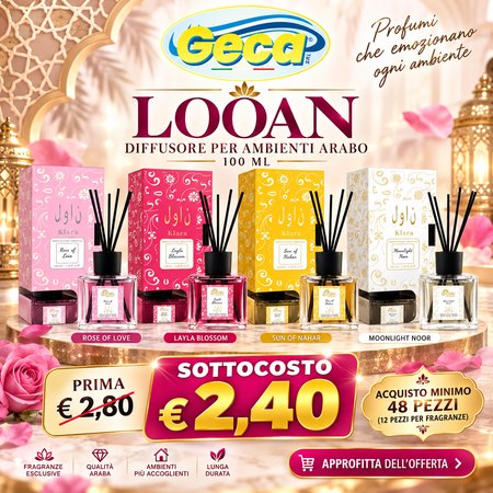 LOOAN DIFFUSORE AMBIENTE ARABO 100 ML (Confezione da 48 pezzi) 