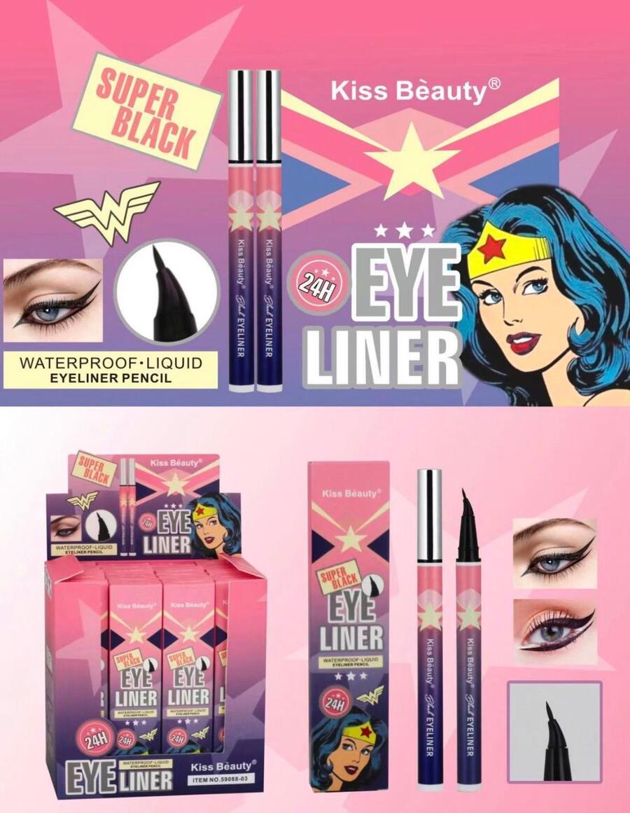 Kiss Beauty Waterproof Liquid Eyeliner Pencil [Conf. da 24 pezzi]